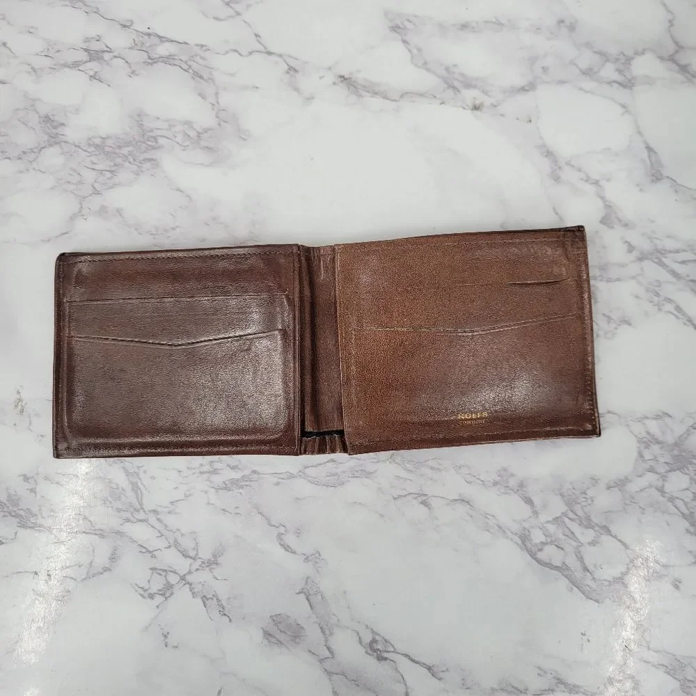 ROLFS Vintage Cowhide Brown Leather Wallet Slim Minimalist